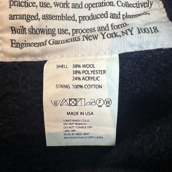 FWK Engineered Garments Blue Knit Wool Blend Pull On Cropped Pants Flawed sz 1=S - Picture 9 of 10